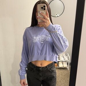 Nike Women's Lavender Cropped Crewneck Sweatshirt